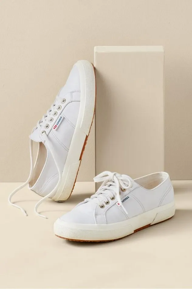 Women Superga Leather Sneaker Optical White Favorio Soft Surroundings Shoes
