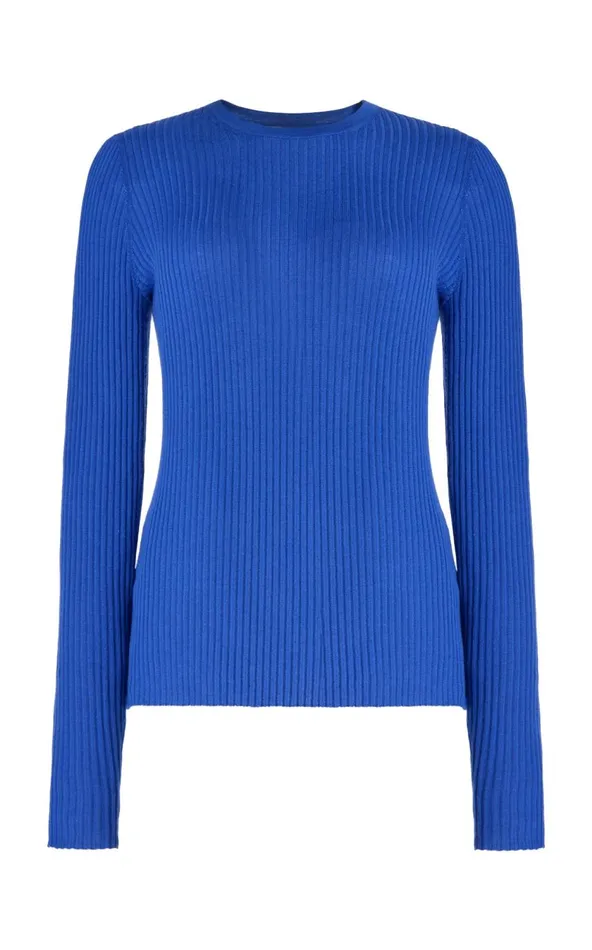 Women Sweaters and Turtlenecks Gabriela Hearst Browning Knit Sweater In Sapphire Cashmere Silk