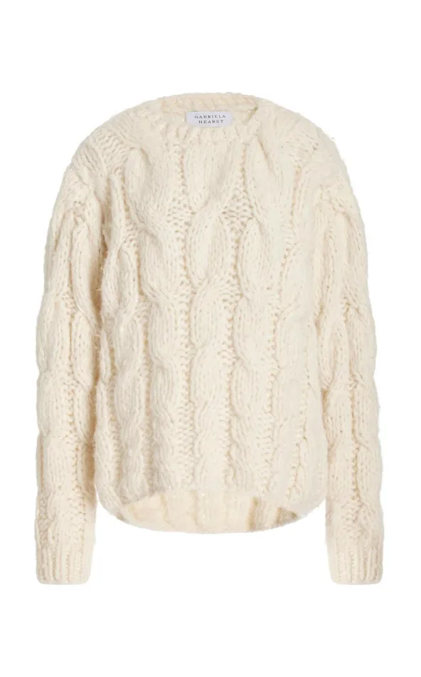 Women Sweaters and Turtlenecks Gabriela Hearst Ember Knit Sweater In Ivory Welfat Cashmere Women Sweaters and Turtlenecks Gabriela Hearst Ember Knit Sweater In Ivory Welfat Cashmere