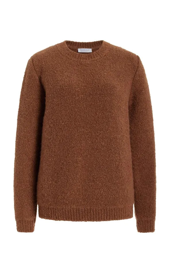 Women Sweaters and Turtlenecks Gabriela Hearst Philippe Knit Sweater In Cognac Cashmere Boucle Women Sweaters and Turtlenecks Gabriela Hearst Philippe Knit Sweater In Cognac Cashmere Boucle