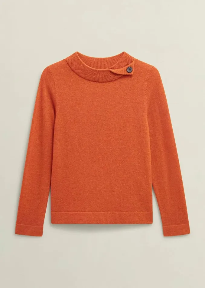 Women Talia Wool Cashmere Jumper Topaz Orange Hobbs Jumpers and Cardigans