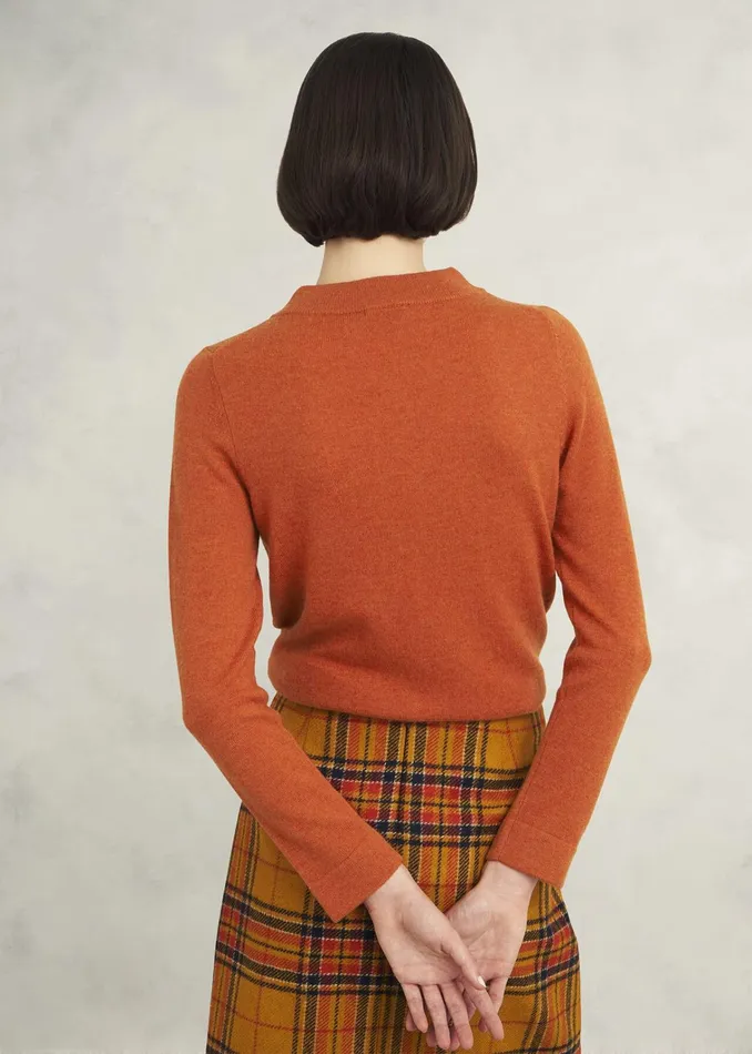 Women Talia Wool Cashmere Jumper Topaz Orange Hobbs Jumpers and Cardigans