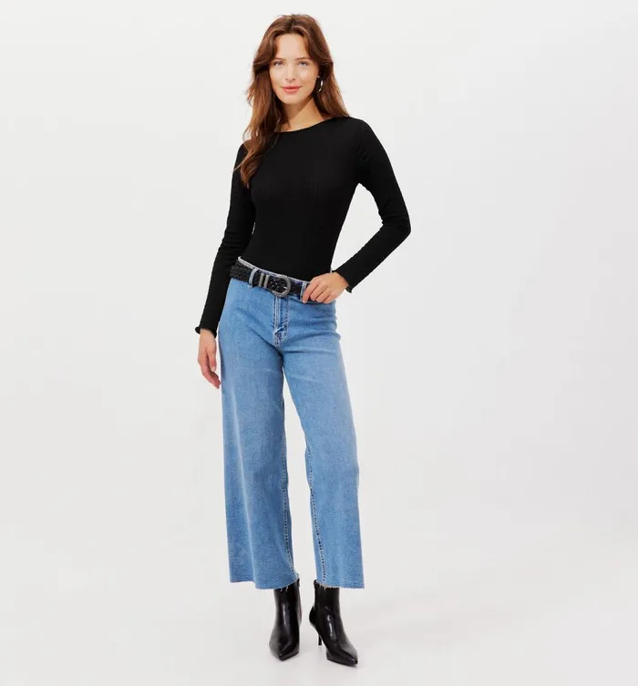 Women Textured Top 8211 Black Promod Tops Women Textured Top 8211 Black Promod Tops