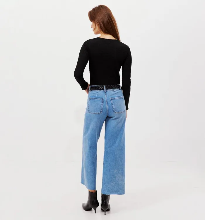 Women Textured Top 8211 Black Promod Tops Women Textured Top 8211 Black Promod Tops