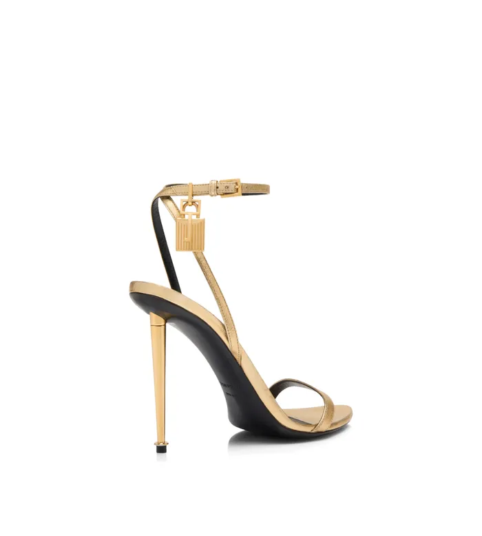Women The Padlock Tom Ford Laminated Nappa Leather Padlock Pointy Naked Sandal Gold Women The Padlock Tom Ford Laminated Nappa Leather Padlock Pointy Naked Sandal Gold