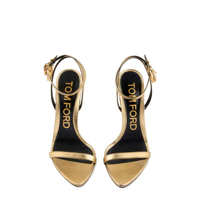 Women The Padlock Tom Ford Laminated Nappa Leather Padlock Pointy Naked Sandal Gold Women The Padlock Tom Ford Laminated Nappa Leather Padlock Pointy Naked Sandal Gold
