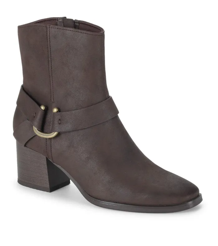 Women Tiana Block Heel Bootie Dark Brown Baretraps Booties