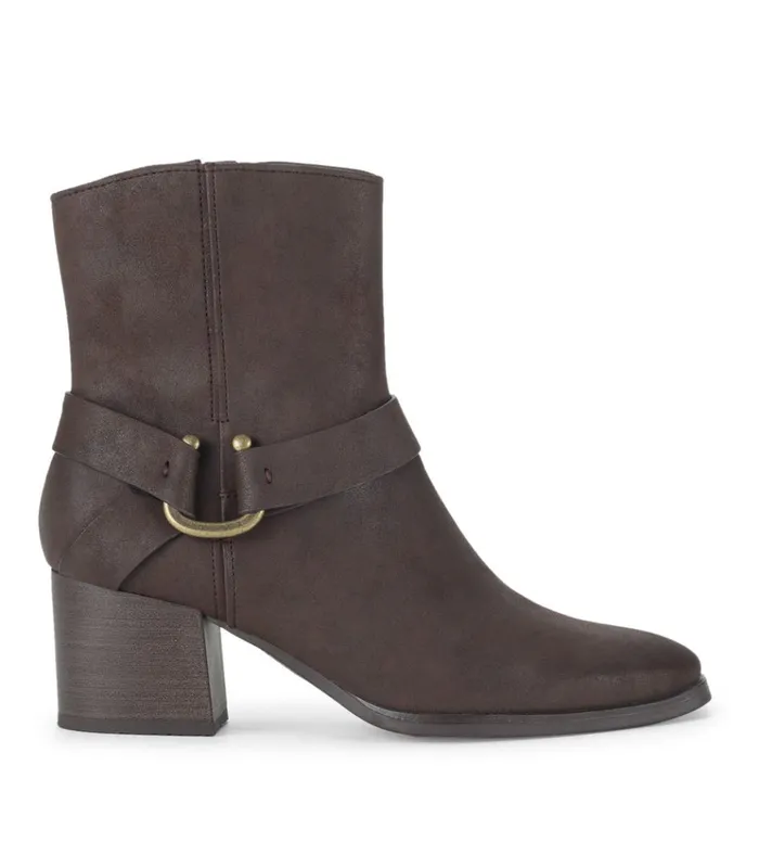 Women Tiana Block Heel Bootie Dark Brown Baretraps Booties