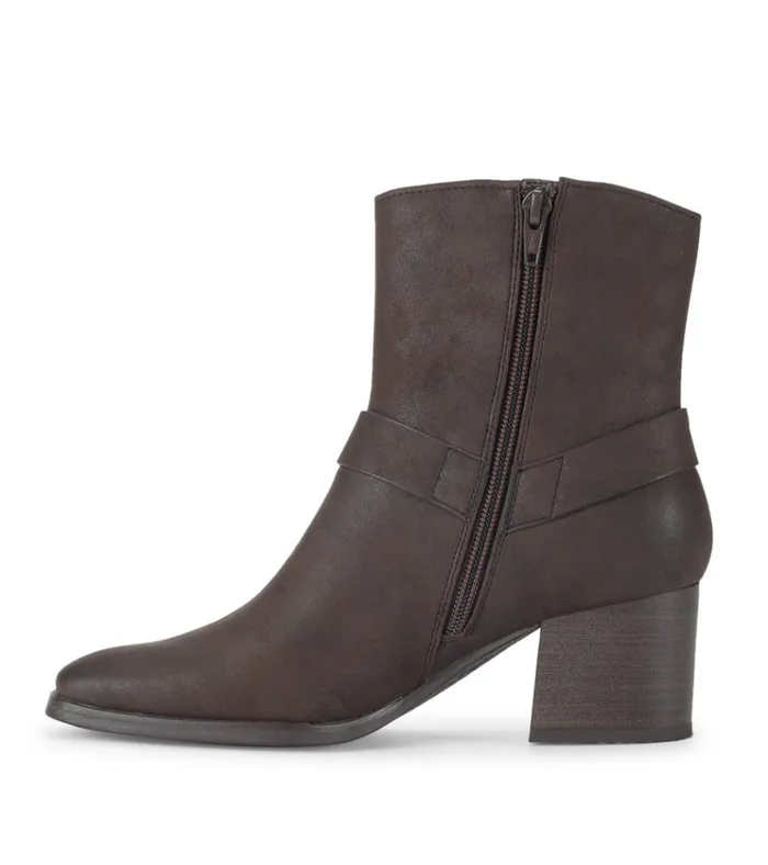 Women Tiana Block Heel Bootie Dark Brown Baretraps Booties