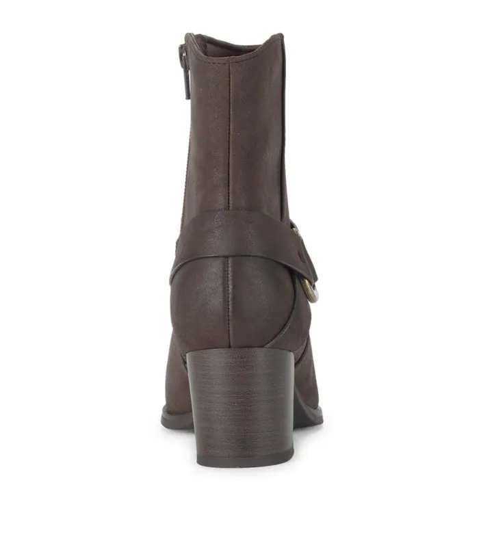 Women Tiana Block Heel Bootie Dark Brown Baretraps Booties