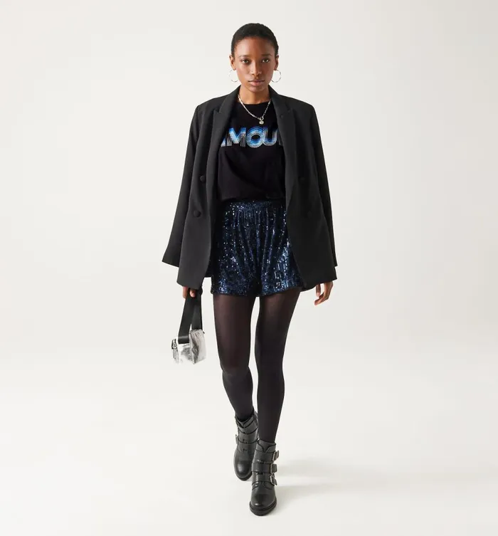 Women Top With Front Lettering 8211 Black Print Promod Tops Women Top With Front Lettering 8211 Black Print Promod Tops