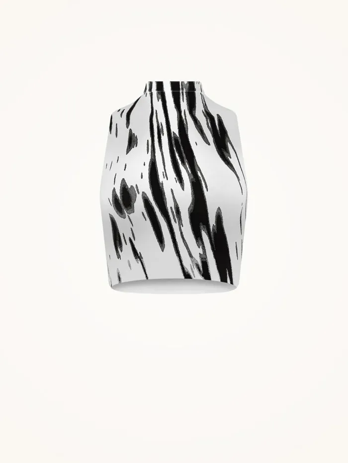 Women Tops and Tshirts Wolford Paint Brush Top Sleeveless Whiteblack