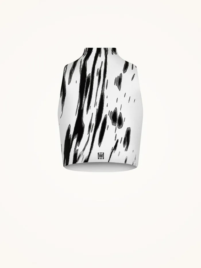 Women Tops and Tshirts Wolford Paint Brush Top Sleeveless Whiteblack