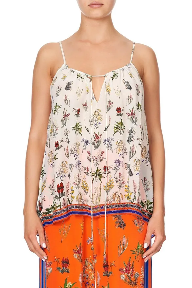 Women Tops Camilla Strap Top With Tie Front Detail Gone Coast