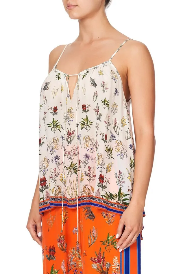 Women Tops Camilla Strap Top With Tie Front Detail Gone Coast