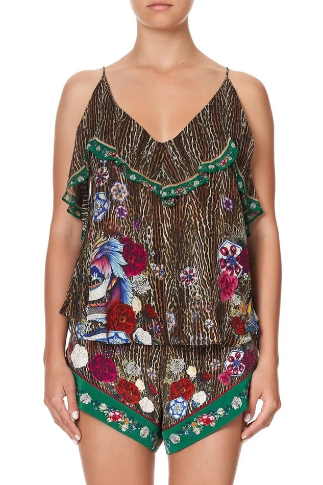 Women Tops Camilla Top With Neckline Frill Jewel Of Jupiter