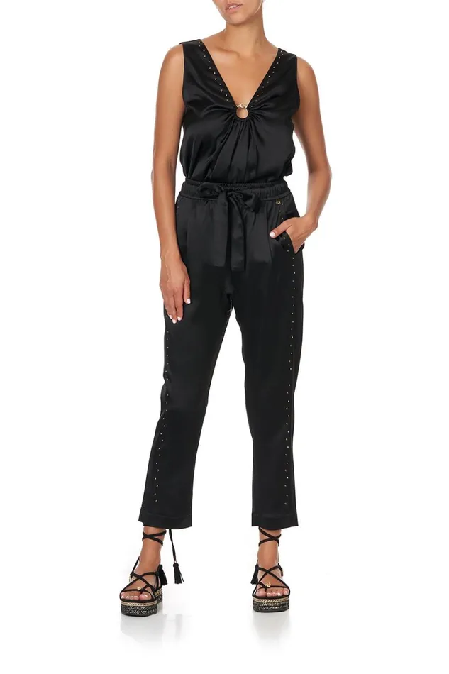 Women Tops Camilla Wide Strap URing Top Solid Black