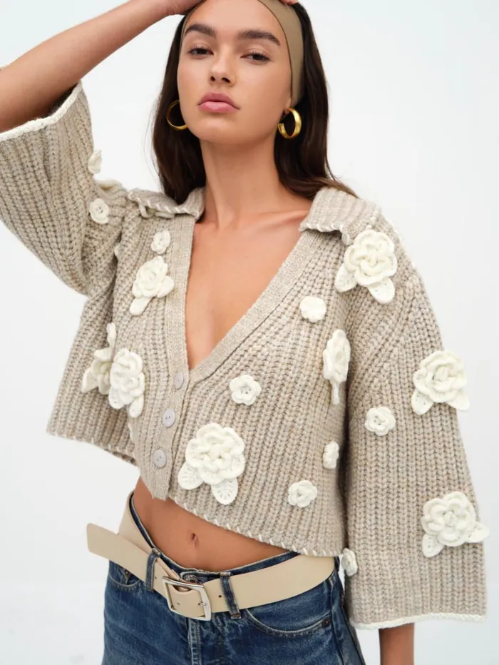 Women Tops For Love and Lemons Ivy Cardigan Grey