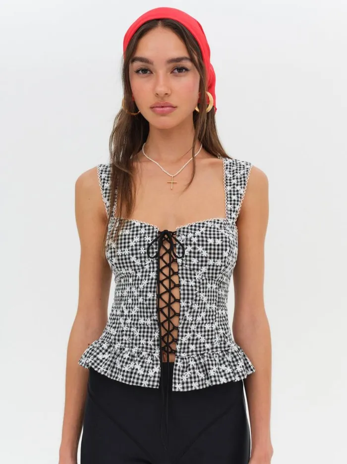 Women Tops For Love and Lemons Mimi Corset Top Black