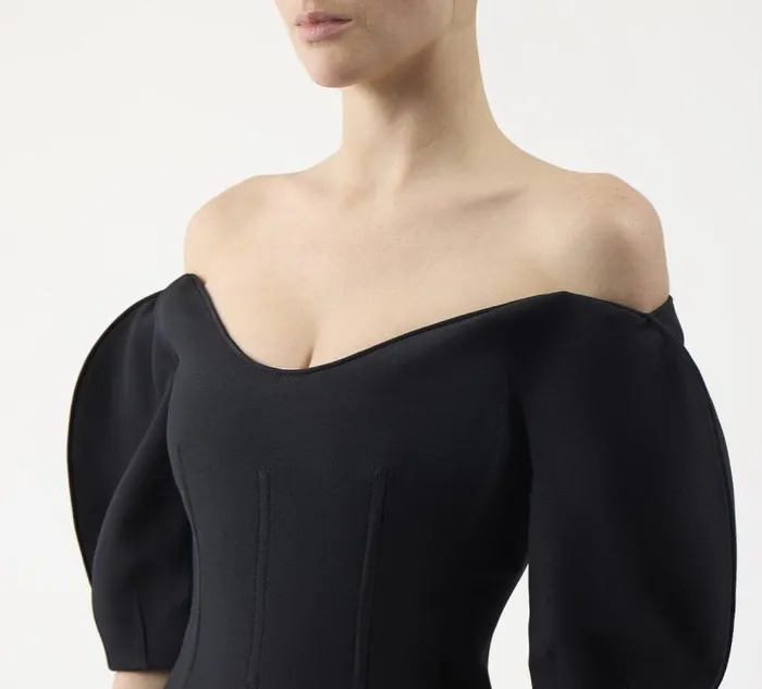 Women Tops Gabriela Hearst Bartlet Top In Black Wool Silk Cady