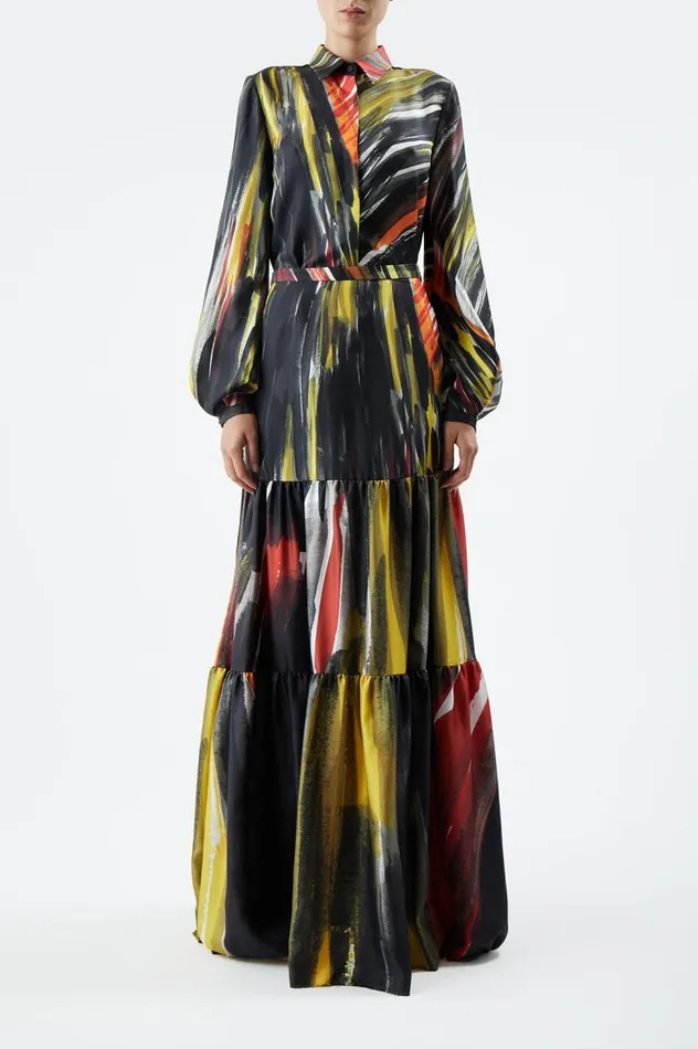 Women Tops Gabriela Hearst Delmer Top In Multi Printed Silk