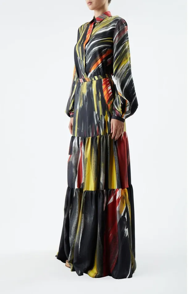 Women Tops Gabriela Hearst Delmer Top In Multi Printed Silk