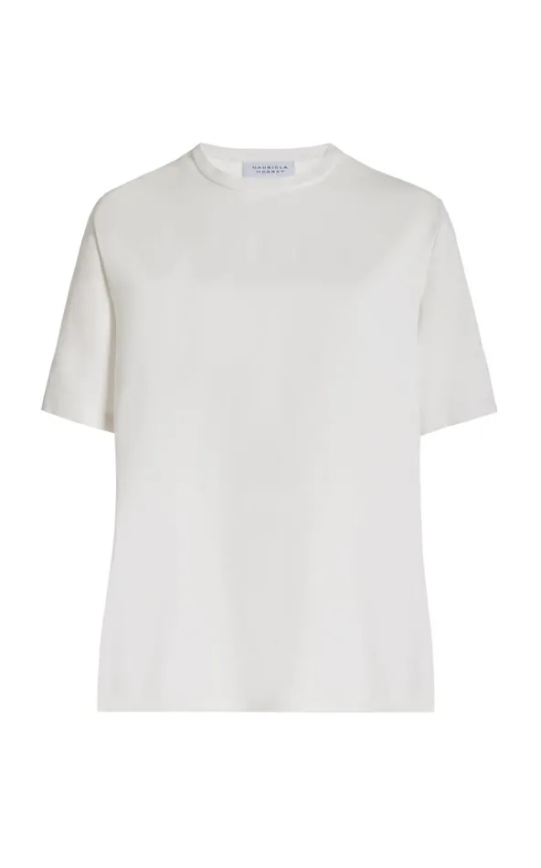 Women Tops Gabriela Hearst Elisa Top In Ivory Silk Crepe