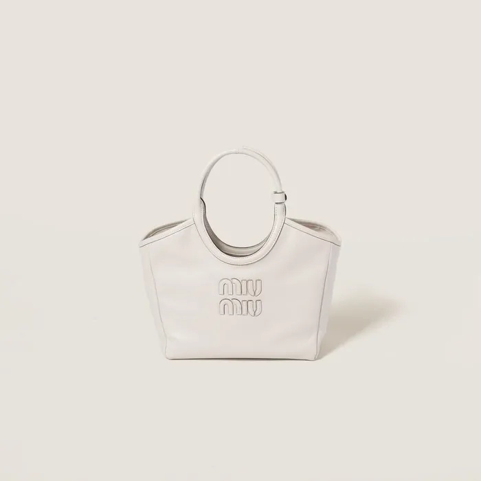 Women Totes Miu Miu IVY Leather Bag Chalk White