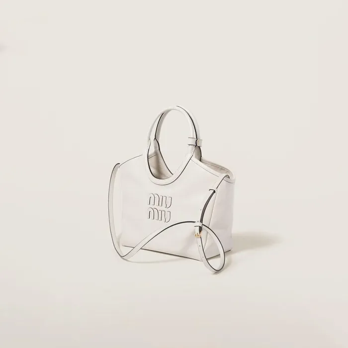 Women Totes Miu Miu IVY Leather Bag Chalk White Women Totes Miu Miu IVY Leather Bag Chalk White