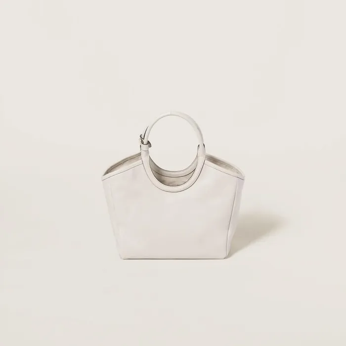 Women Totes Miu Miu IVY Leather Bag Chalk White Women Totes Miu Miu IVY Leather Bag Chalk White