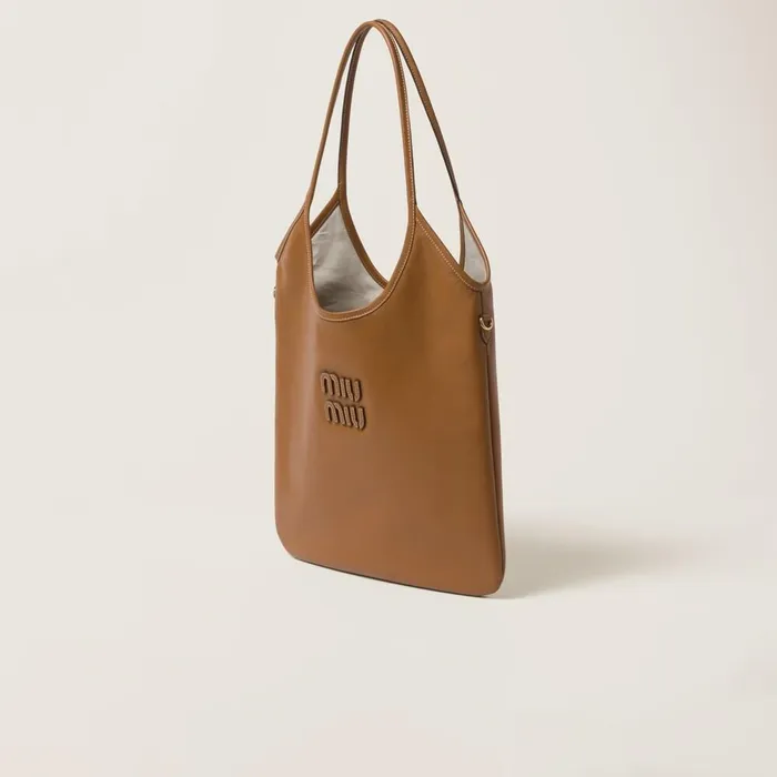 Women Totes Miu Miu Ivy Leather Bag Cognac Women Totes Miu Miu Ivy Leather Bag Cognac
