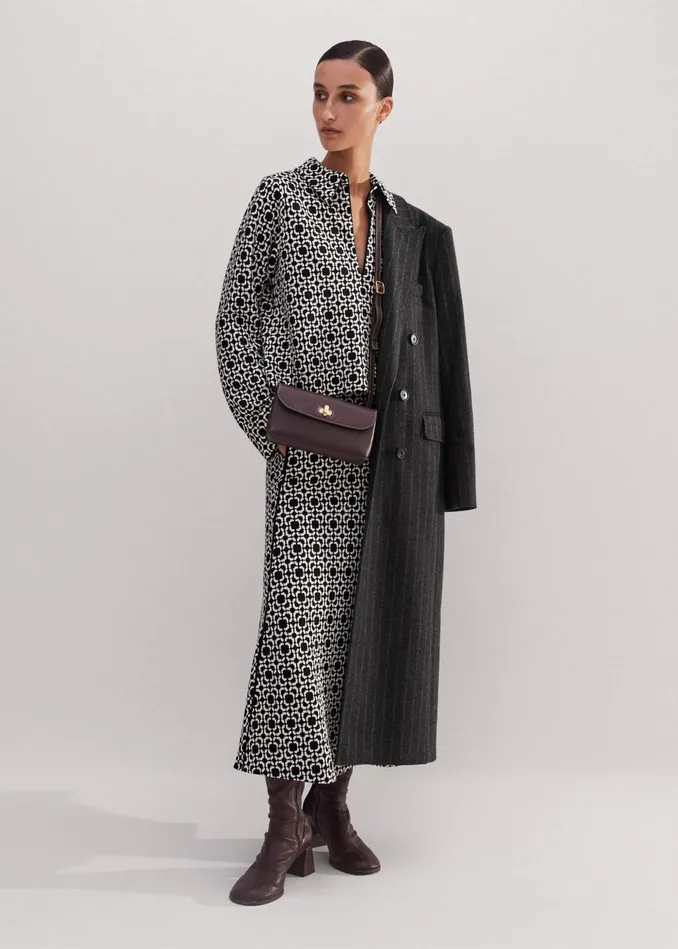 Women Travel Tailoring Graphic Jacquard Skirt Blackwhite MEEM