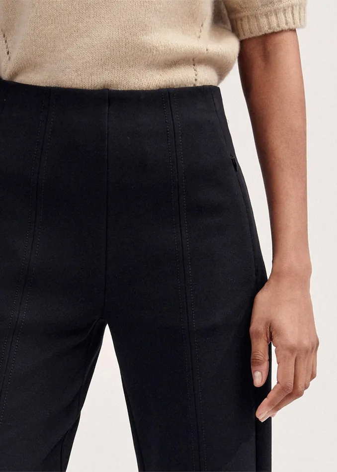 Women Travel Tailoring Pull On Slim Crop Pant Black MEEM
