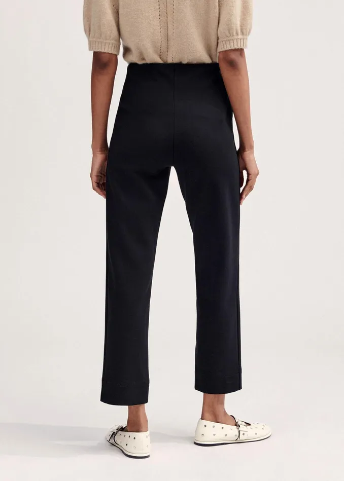 Women Travel Tailoring Pull On Slim Crop Pant Black MEEM
