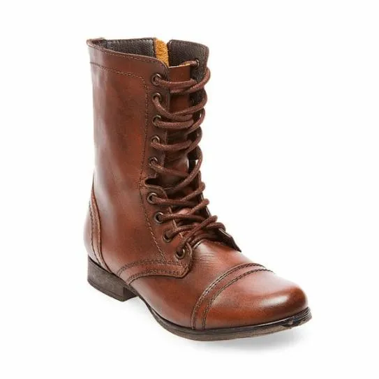 Women TROOPA BROWN LEATHER Brown Leather Steve Madden Boots and Booties