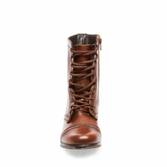 Women TROOPA BROWN LEATHER Brown Leather Steve Madden Boots and Booties