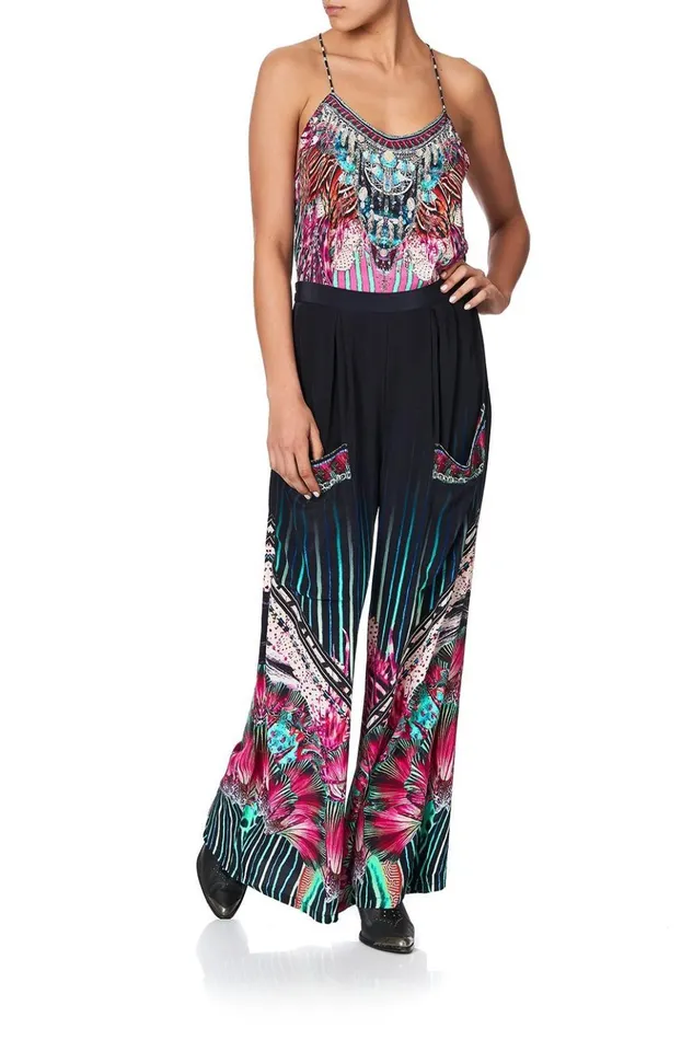 Women Trousers and Leggings Camilla Wide Leg Trouser With Front Pockets Rainbow Eyes