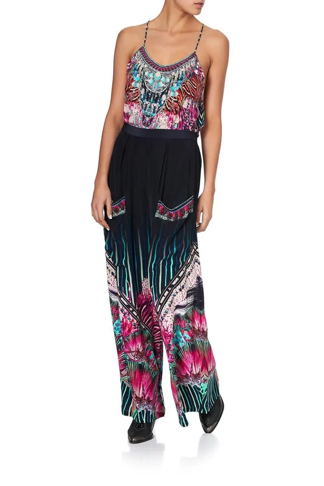 Women Trousers and Leggings Camilla Wide Leg Trouser With Front Pockets Rainbow Eyes
