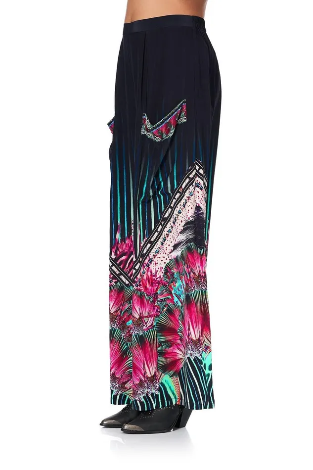 Women Trousers and Leggings Camilla Wide Leg Trouser With Front Pockets Rainbow Eyes