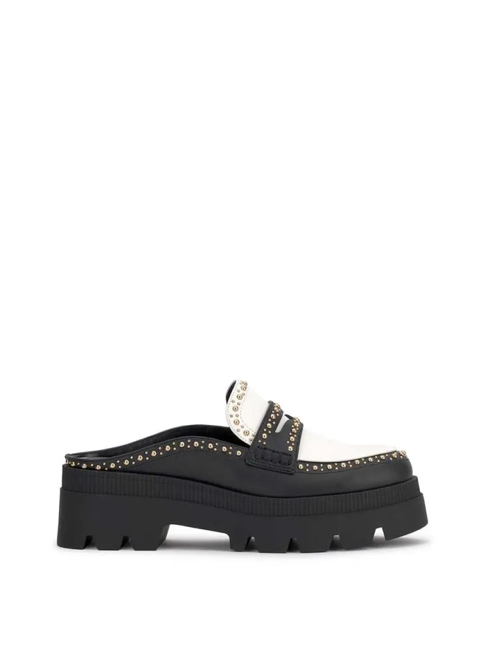 Women Uma Slip On Loafer In Black and White Jessica Simpson Flats