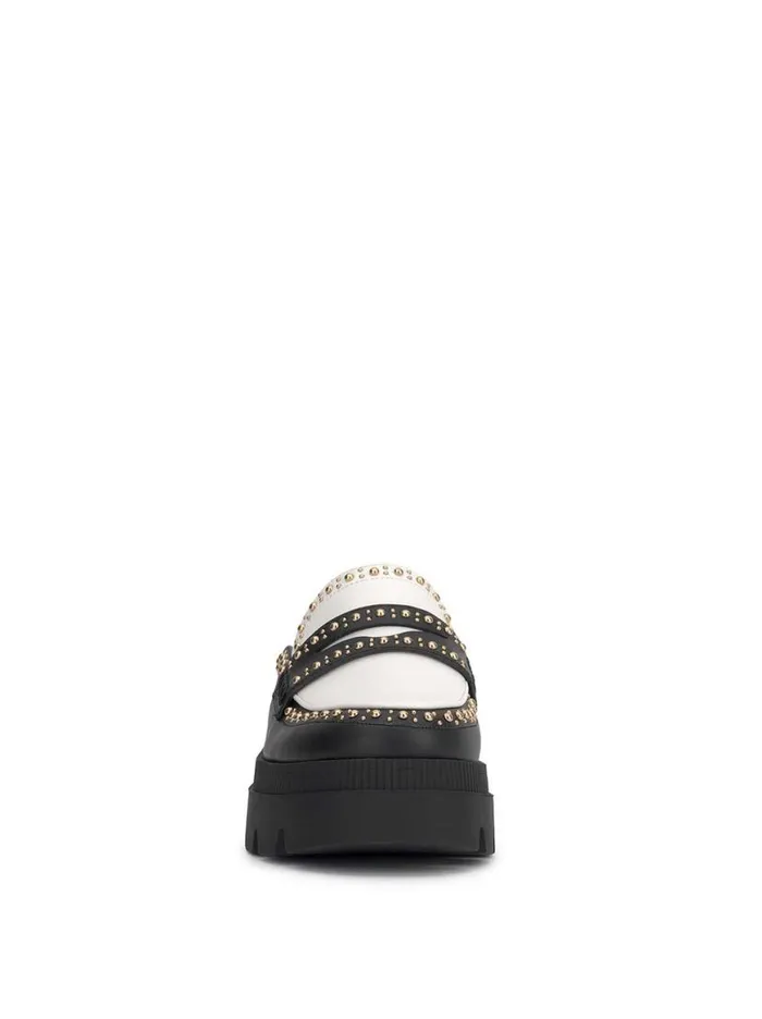 Women Uma Slip On Loafer In Black and White Jessica Simpson Flats