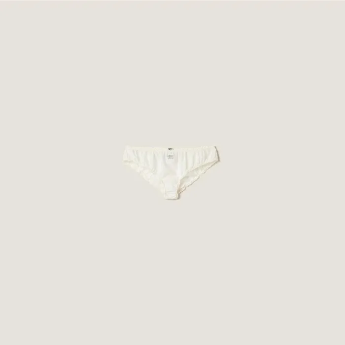 Women Underwear And Beachwear Miu Miu Muslin Panty Ivory