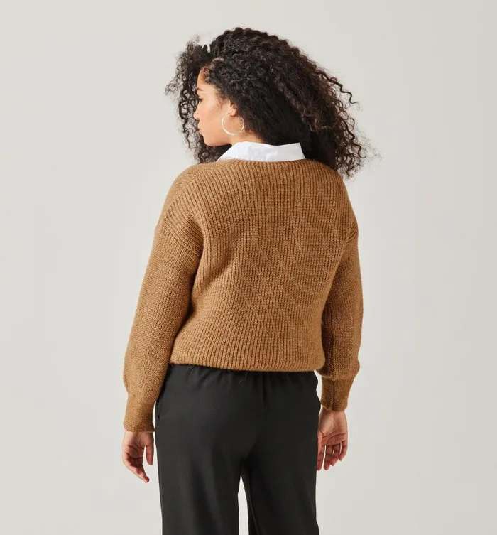 Women VNeck Ribbed Jumper 8211 Chestnut Brown Promod Jumpers And Cardigans Women VNeck Ribbed Jumper 8211 Chestnut Brown Promod Jumpers And Cardigans