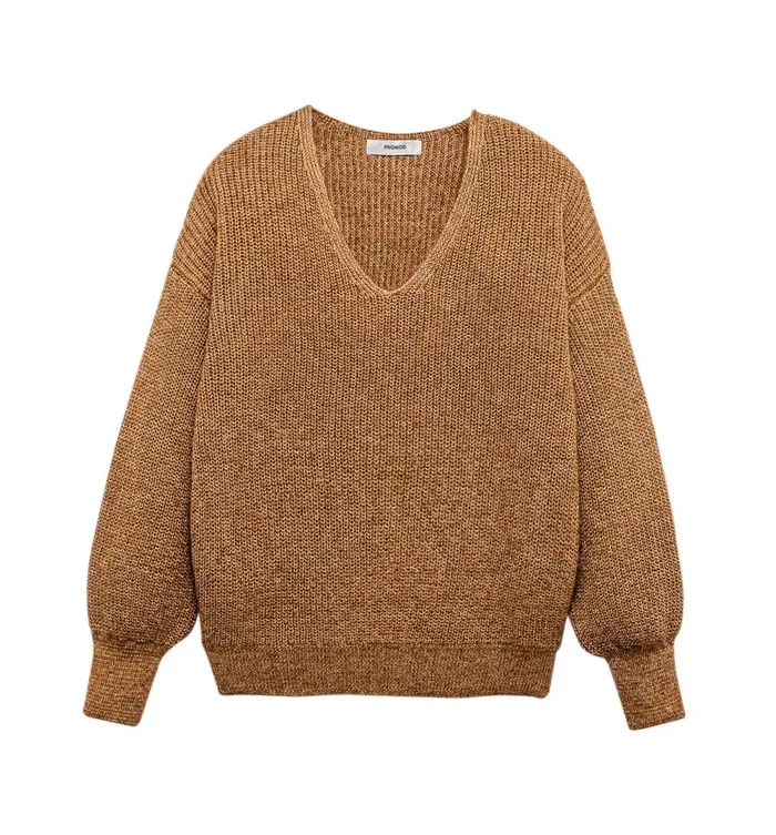 Women VNeck Ribbed Jumper 8211 Chestnut Brown Promod Jumpers And Cardigans Women VNeck Ribbed Jumper 8211 Chestnut Brown Promod Jumpers And Cardigans