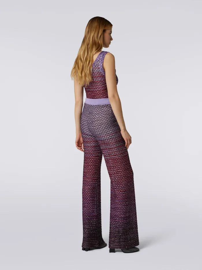 Women Viscose Blend Trousers With Mesh And Sequins Red Missoni Trousers Women Viscose Blend Trousers With Mesh And Sequins Red Missoni Trousers