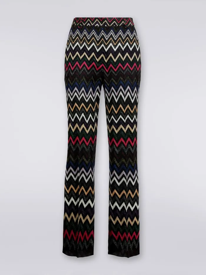 Women Viscose Trousers With Zigzag Pattern And Lurex Multicoloured Missoni Trousers