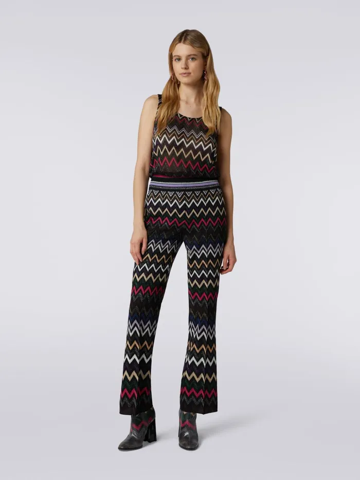 Women Viscose Trousers With Zigzag Pattern And Lurex Multicoloured Missoni Trousers Women Viscose Trousers With Zigzag Pattern And Lurex Multicoloured Missoni Trousers