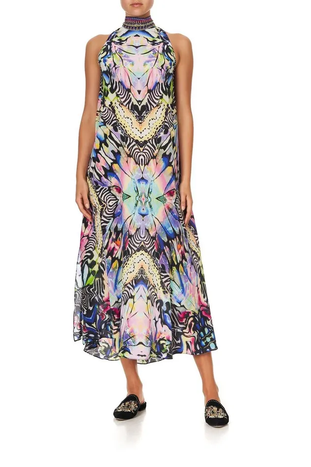 Women Wedding Guest Dresses Camilla High Neck Dress With Back Neck Tie Trance Temptation