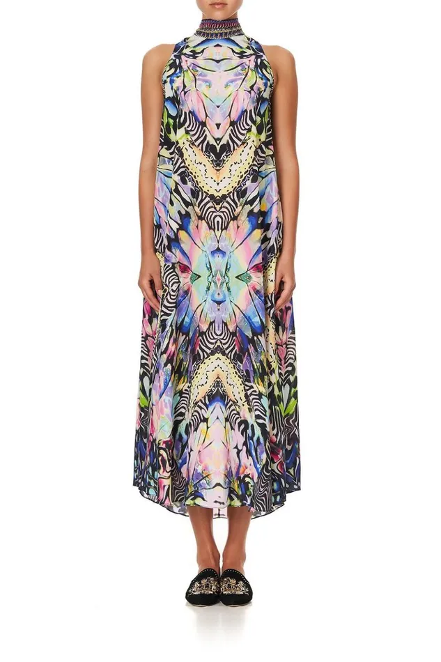 Women Wedding Guest Dresses Camilla High Neck Dress With Back Neck Tie Trance Temptation