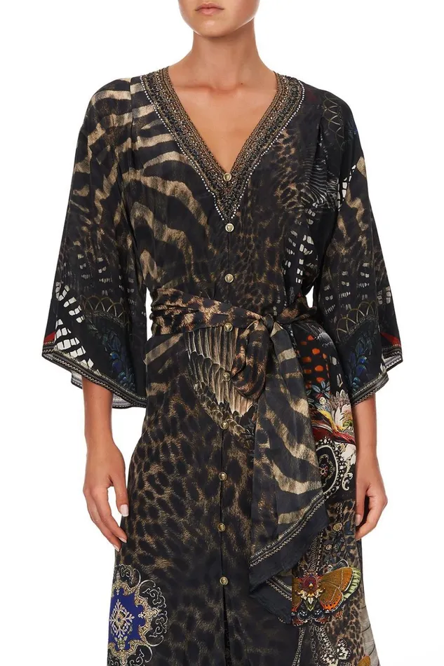 Women Wedding Guest Dresses Camilla Loose Button Through Dress Treasure Chaser